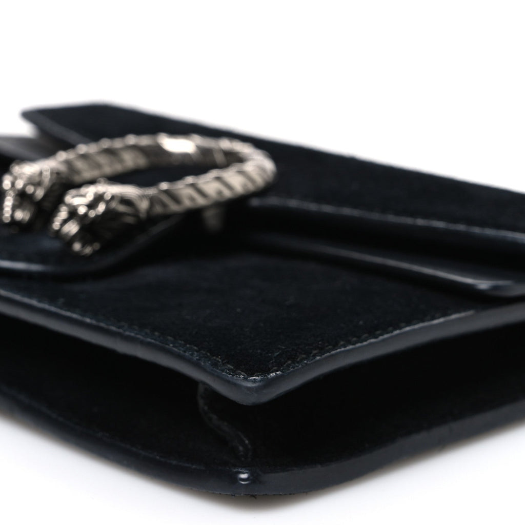 Suede Super Mini Dionysus Shoulder Bag Black