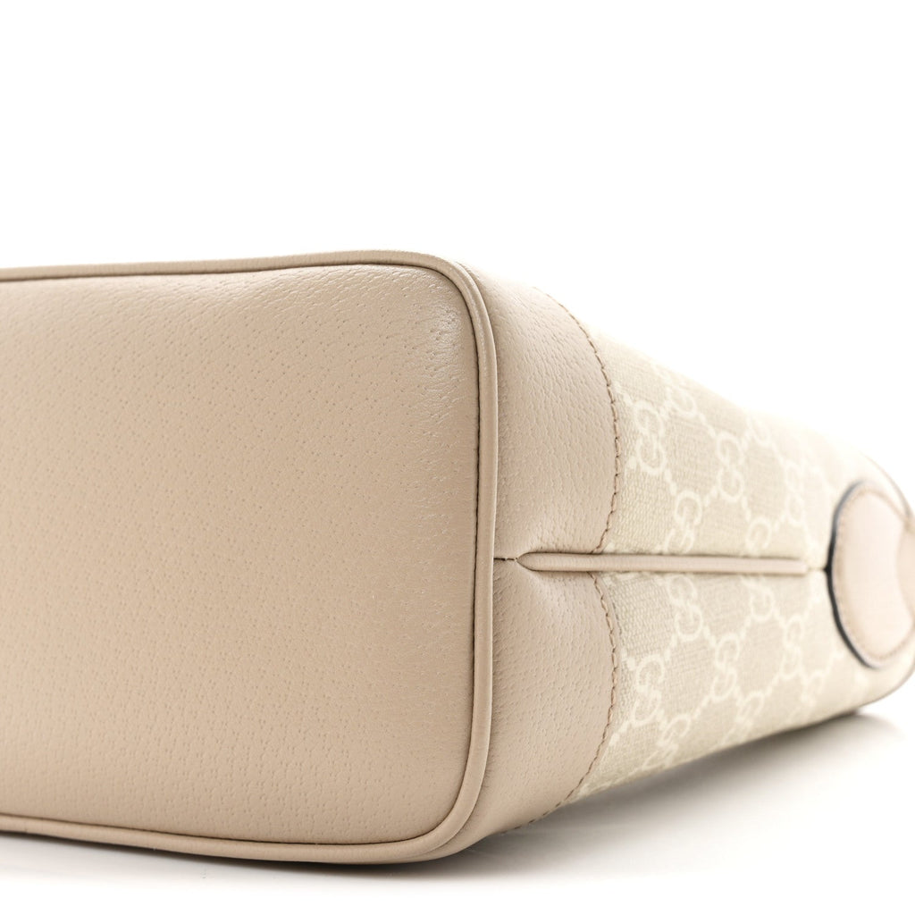 GG Supreme Monogram Web Small Ophidia Shoulder Bag Beige White Oatmeal