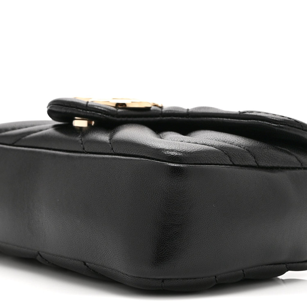 Lambskin Matelasse Mini GG Marmont Shoulder Bag Black
