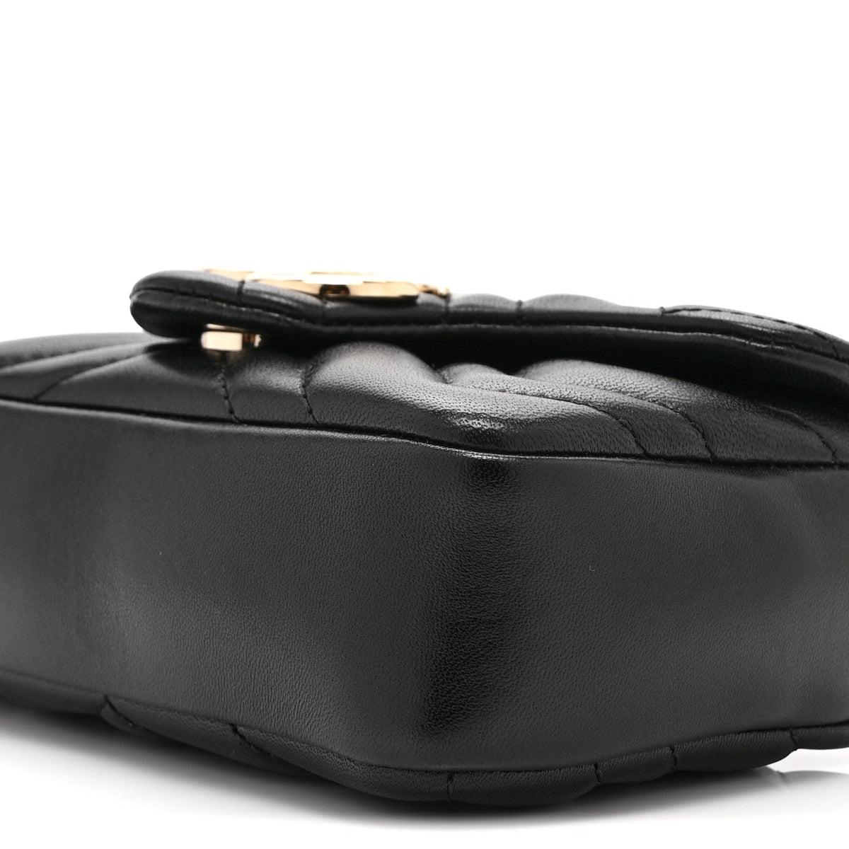 Lambskin Matelasse Mini GG Marmont Shoulder Bag Black