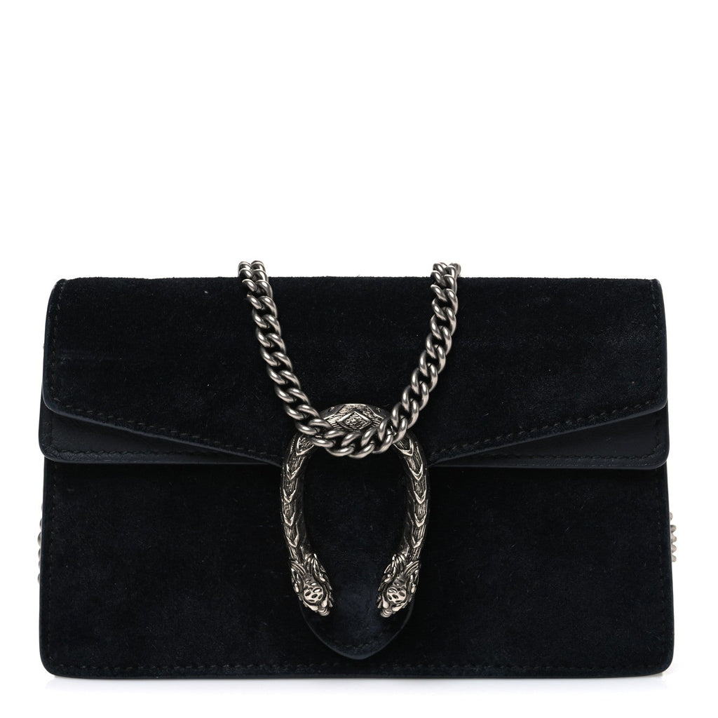 Suede Super Mini Dionysus Shoulder Bag Black