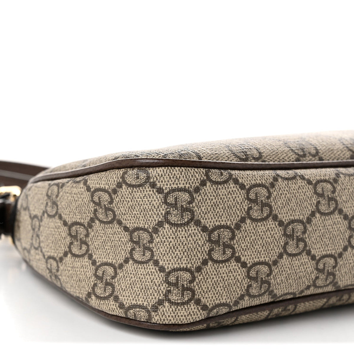 GG Supreme Monogram Textured Dollar Calfskin Small Ophidia Hobo Beige Ebony New Acero