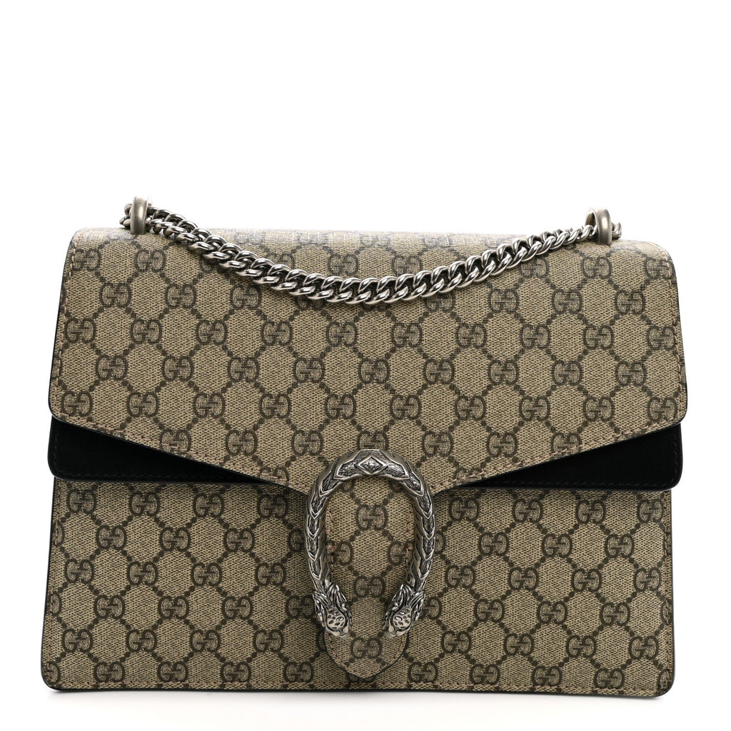 GG Supreme Monogram Medium Dionysus Shoulder Bag Black