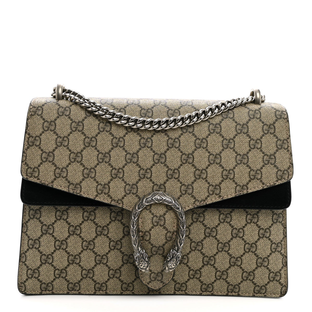 GG Supreme Monogram Medium Dionysus Shoulder Bag Black