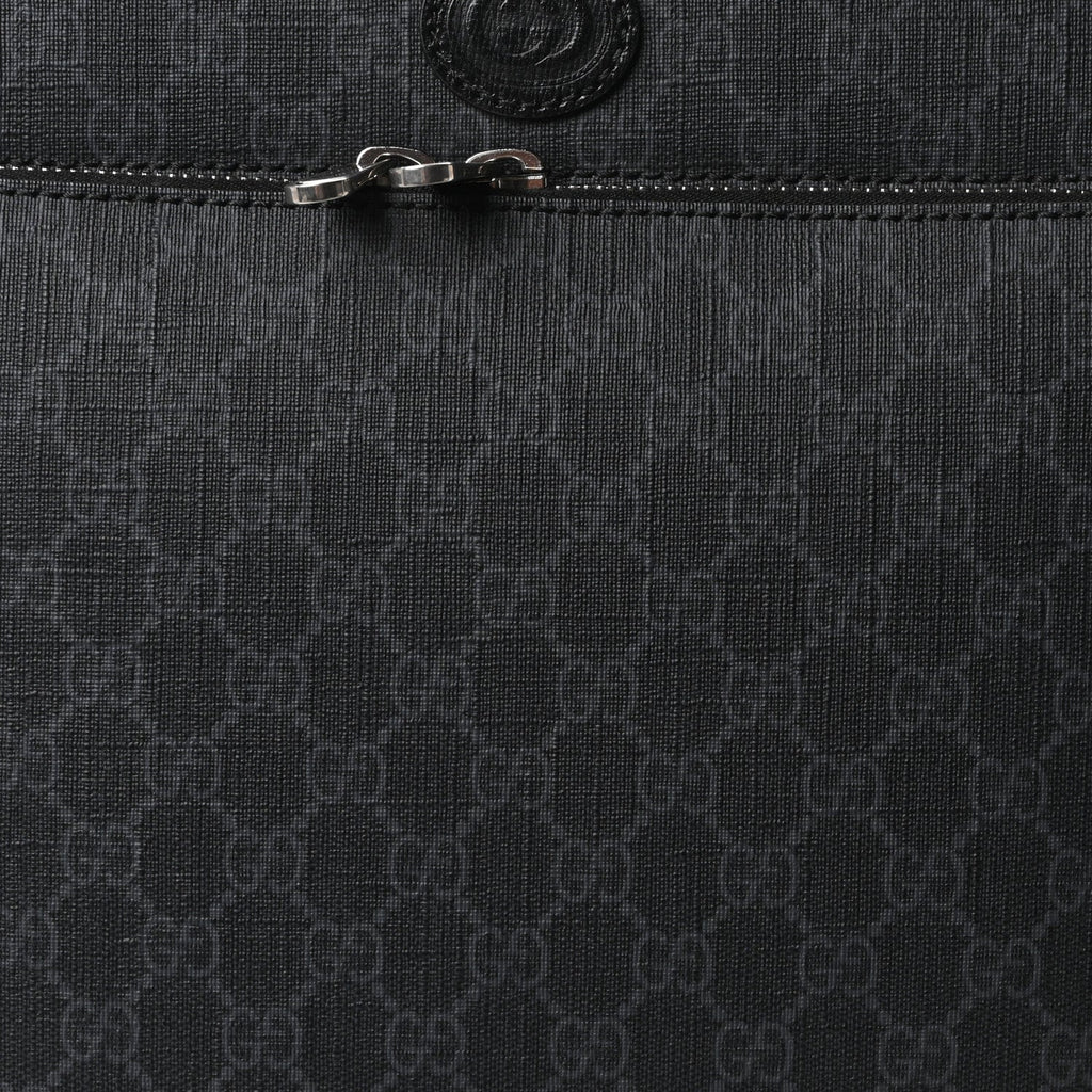 GG Supreme Monogram Azalea Calfskin Retro Interlocking G Small Savoy Cabin Trolley Black