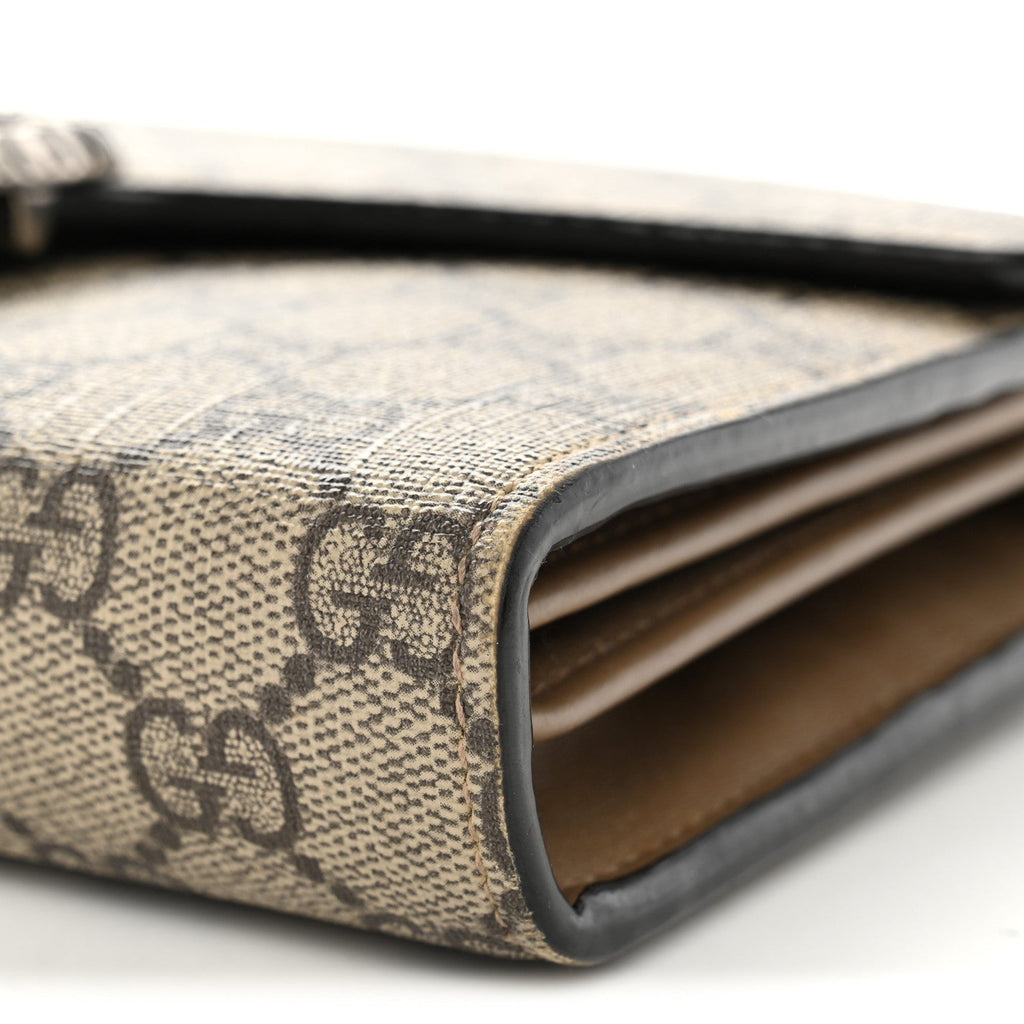 GG Supreme Monogram Mini Dionysus Chain Wallet Beige Taupe