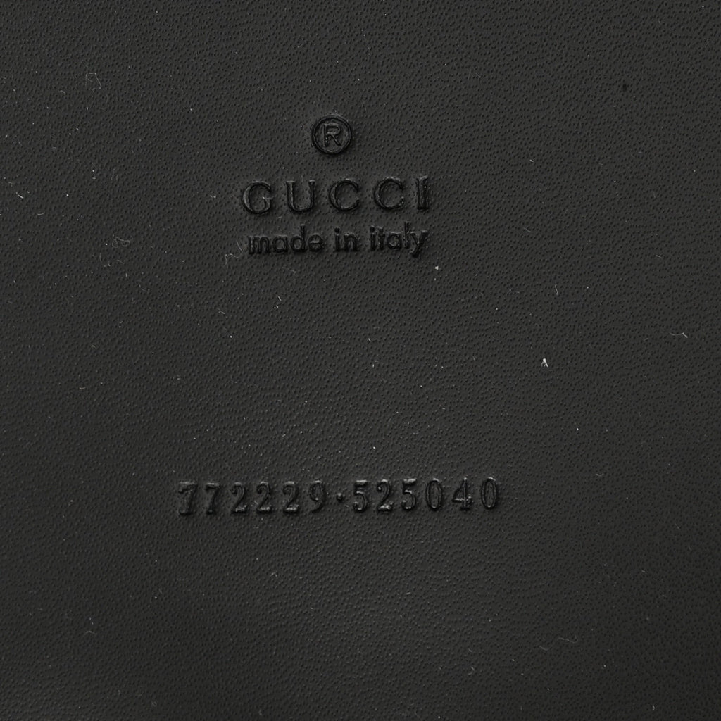 Calfskin GG Monogram Diamond Cut Medium Ophidia Tote Bag Black