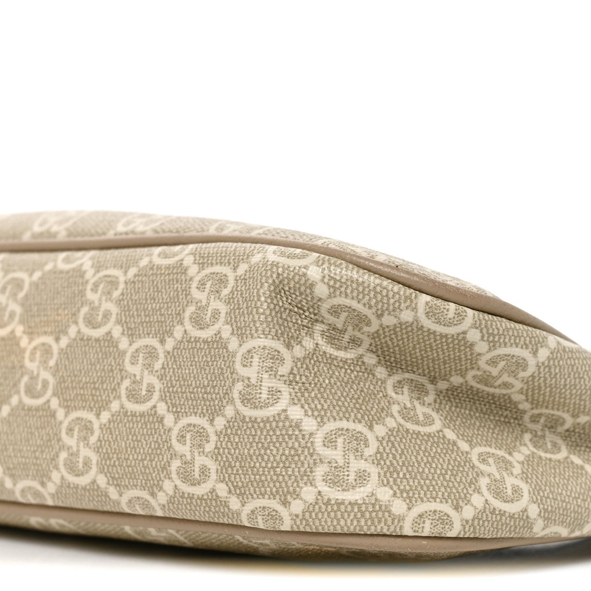 GG Supreme Monogram Textured Dollar Calfskin Small Ophidia Hobo Beige Mystic White Oatmeal