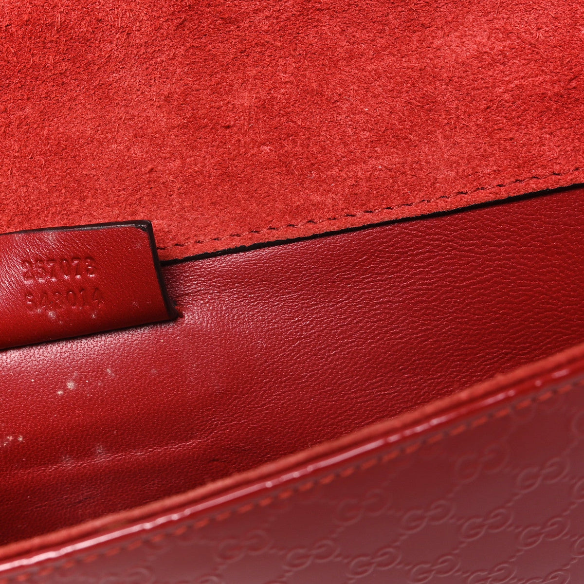 Patent Microguccissima Small Broadway Clutch Red