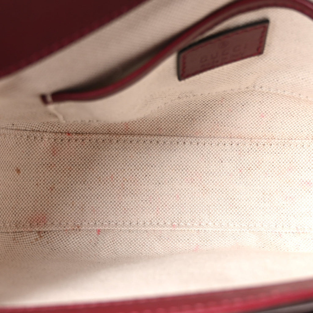 GG Supreme Monogram Web Mini Horsebit 1955 Shoulder Bag Beige Burgundy