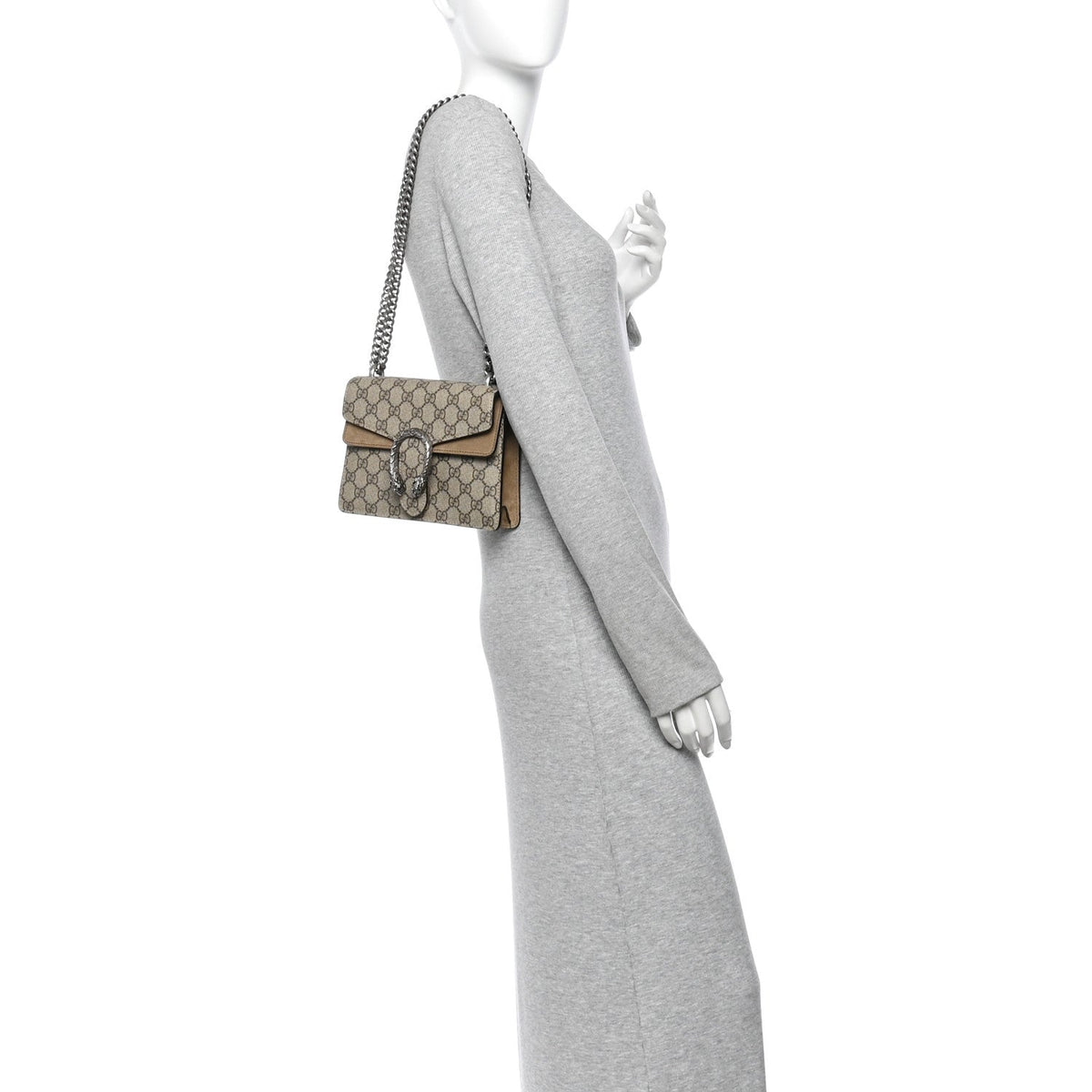 GG Supreme Monogram Mini Dionysus Shoulder Bag Taupe