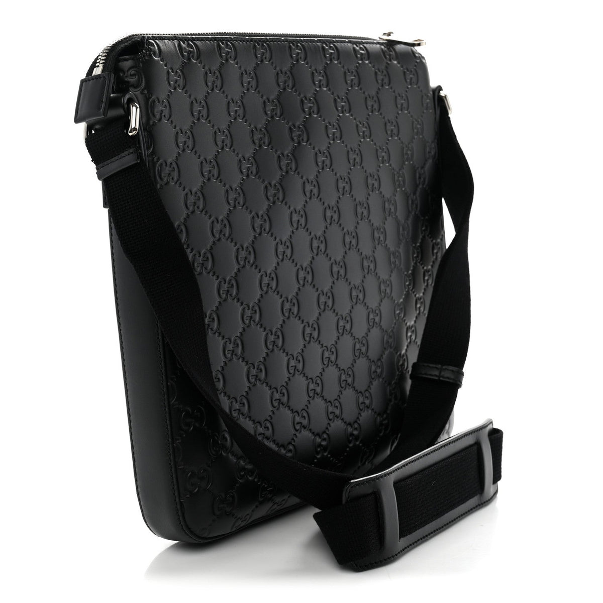 Guccissima Signature Medium Flat Messenger Bag Black