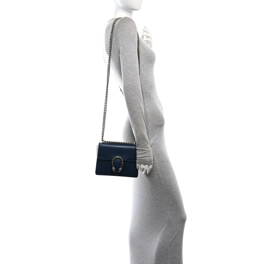 Dollar Calfskin Crystal Mini Dionysus Shoulder Bag Blue Agata Montana Sapphire
