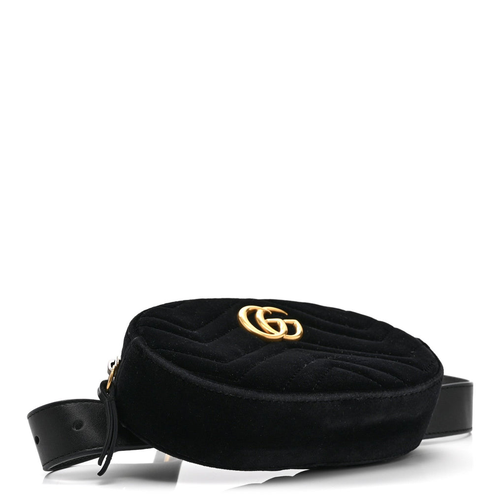 Velvet Matelasse GG Marmont Belt Bag 85 34 Black