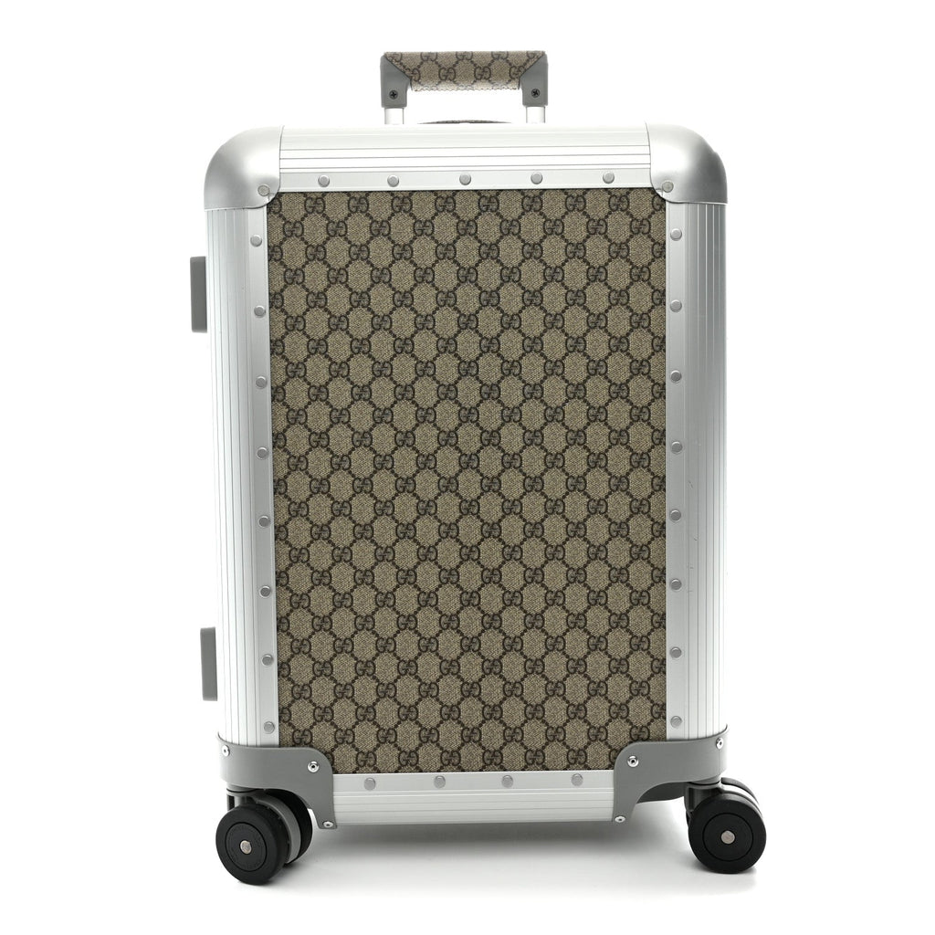 GG Supreme Monogram Porter Cabin Plus Suitcase Beige Dark Brown Supreme