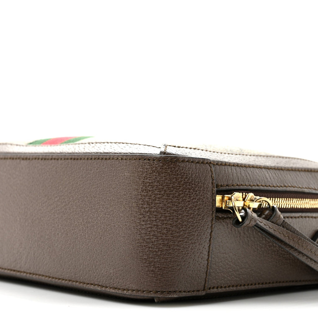 GG Supreme Monogram Web Small Ophidia Top Handle Shoulder Bag Brown