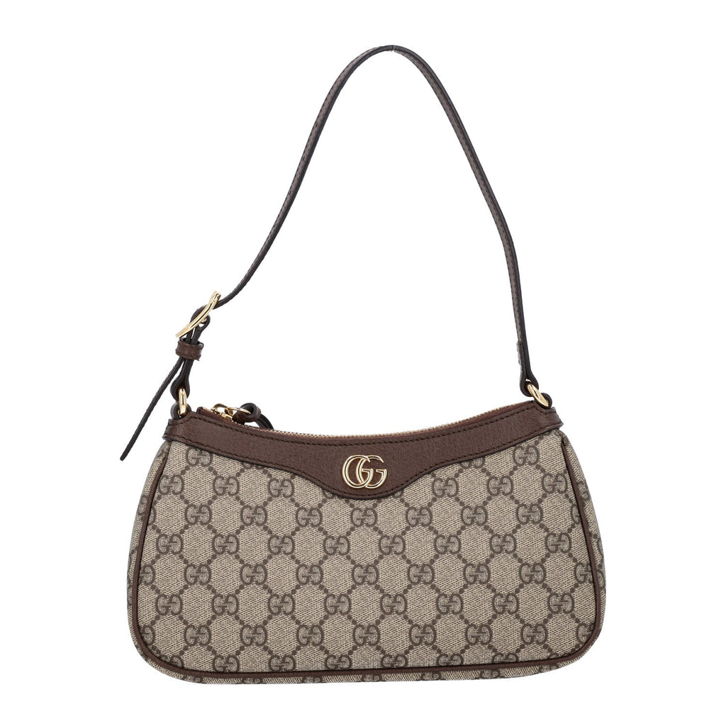 GG Supreme Monogram Textured Dollar Calfskin Small Ophidia Hobo Beige Ebony New Acero