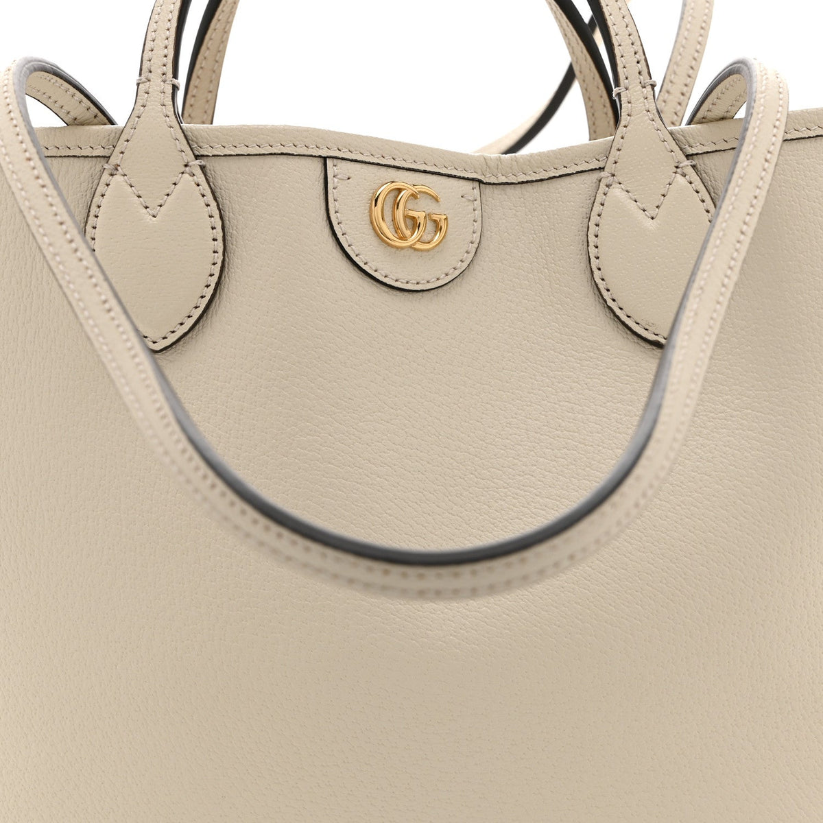 Textured Dollar Calfskin Medium Ophidia Shoulder Tote Bag  Mystic White