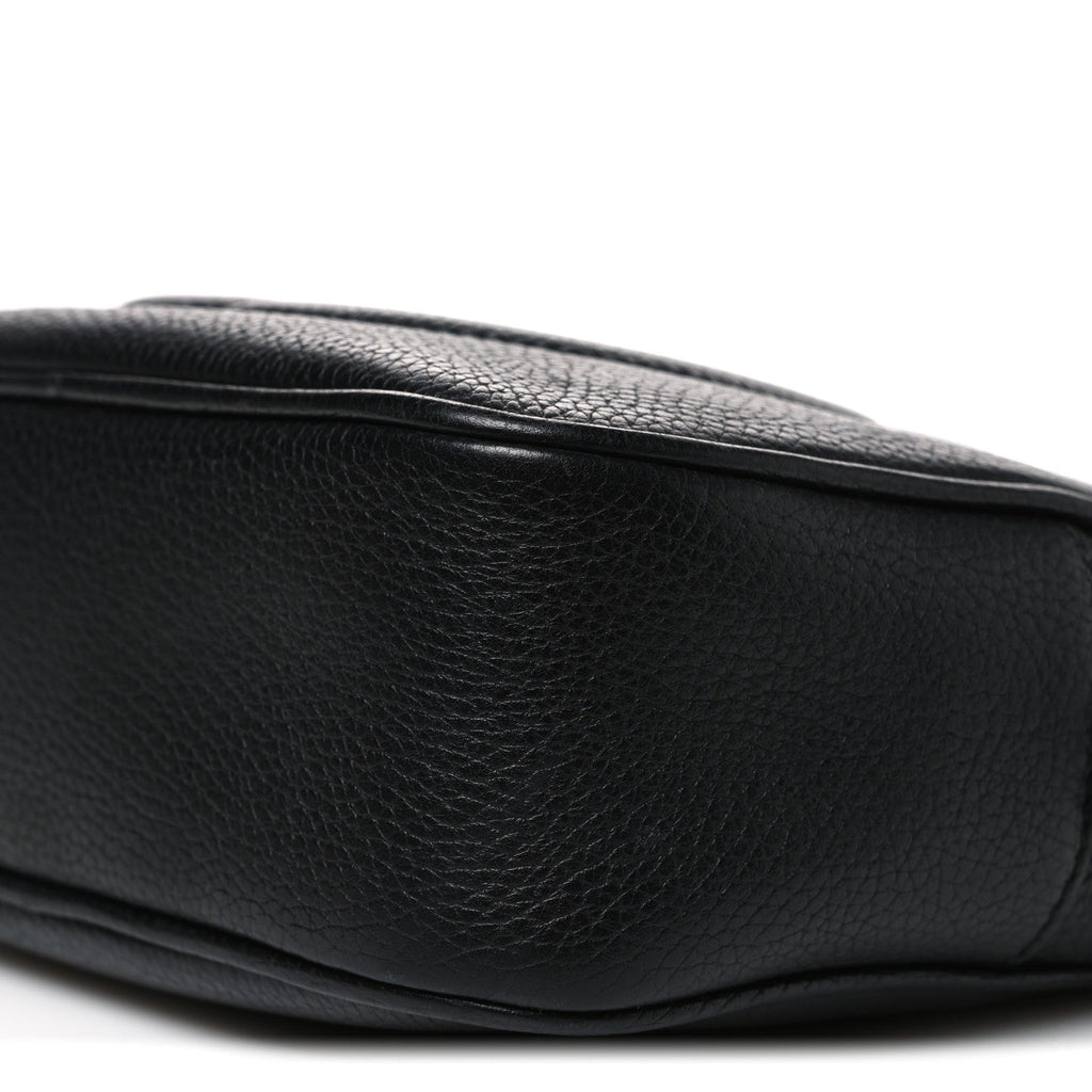 Pebbled Calfskin Small Soho Disco Bag Black