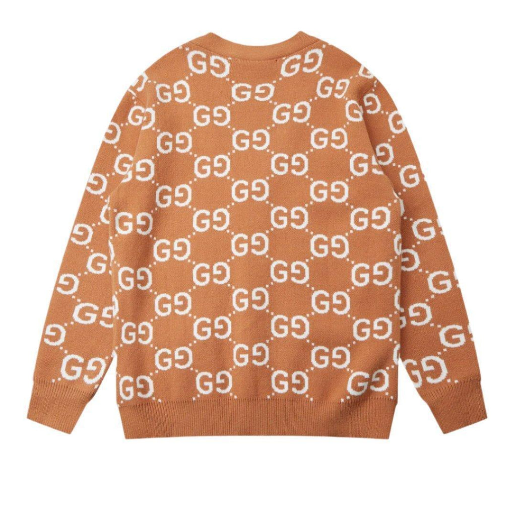 Gucci GG Wool Jacquard Cardigan 'Camel Ivory'