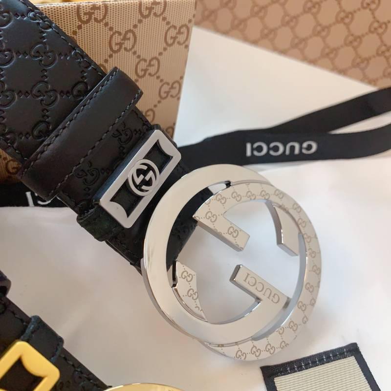 GUCCI Embellished coated-canvas and leather belt 'Black'