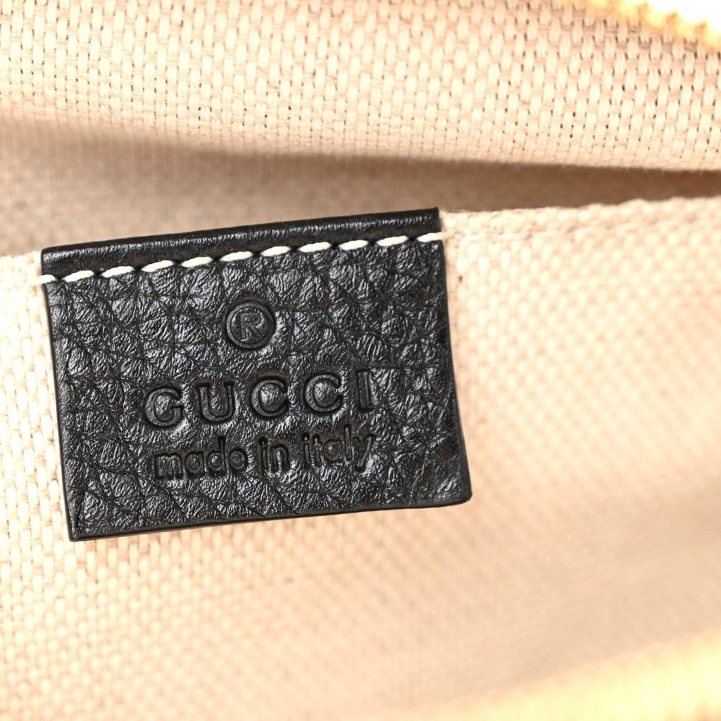 Pebbled Calfskin Small Soho Disco Bag Black