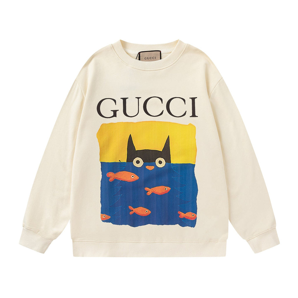 GUCCI Beige Cotton Jersey Sweatshirt New & Authentic