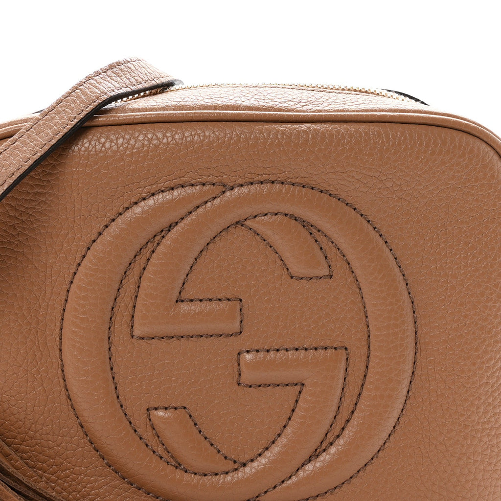 Pebbled Calfskin Small Soho Disco Bag Rose Beige