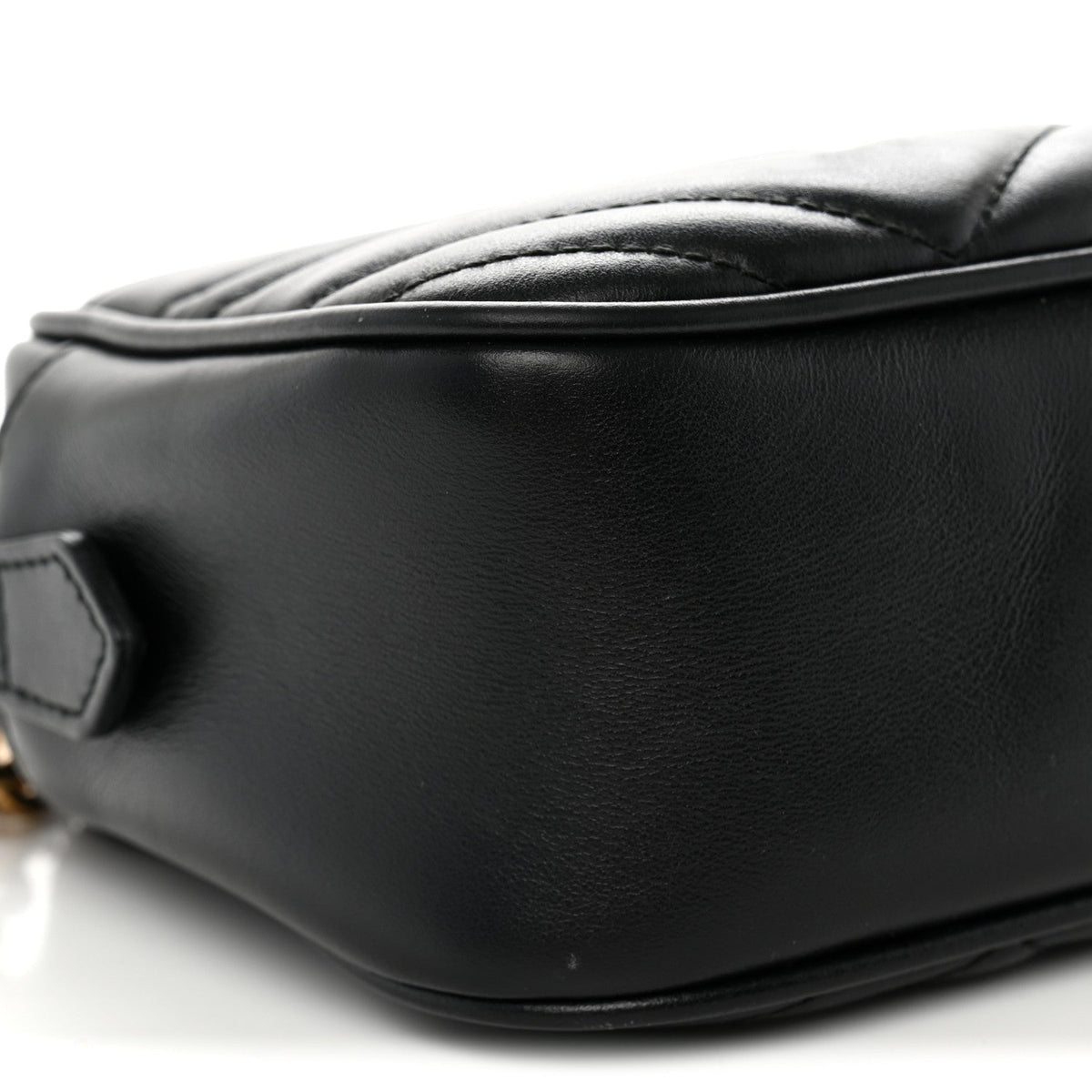Calfskin Matelasse Small GG Marmont Chain Shoulder Bag Black