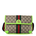 GG Supreme Monogram Web Small Ophidia Belt Bag Beige Ebony Electric Green