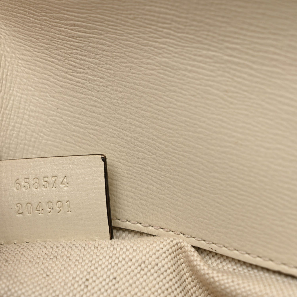 GG Supreme Monogram Web Mini Horsebit 1955 Shoulder Bag Beige Mystic White