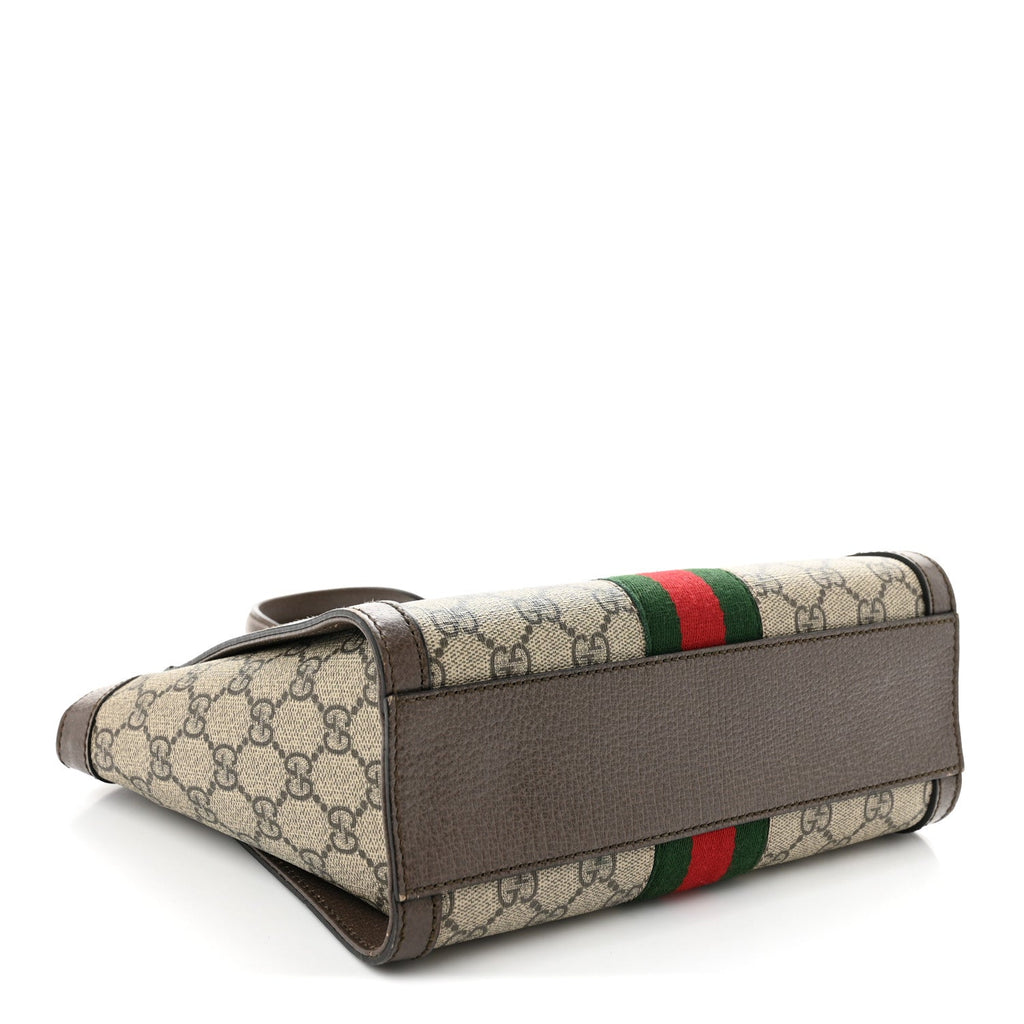 GG Supreme Monogram Small Ophidia Tote Bag Brown
