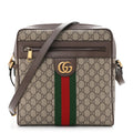 GG Supreme Monogram Web Medium Ophidia Messenger Bag Brown