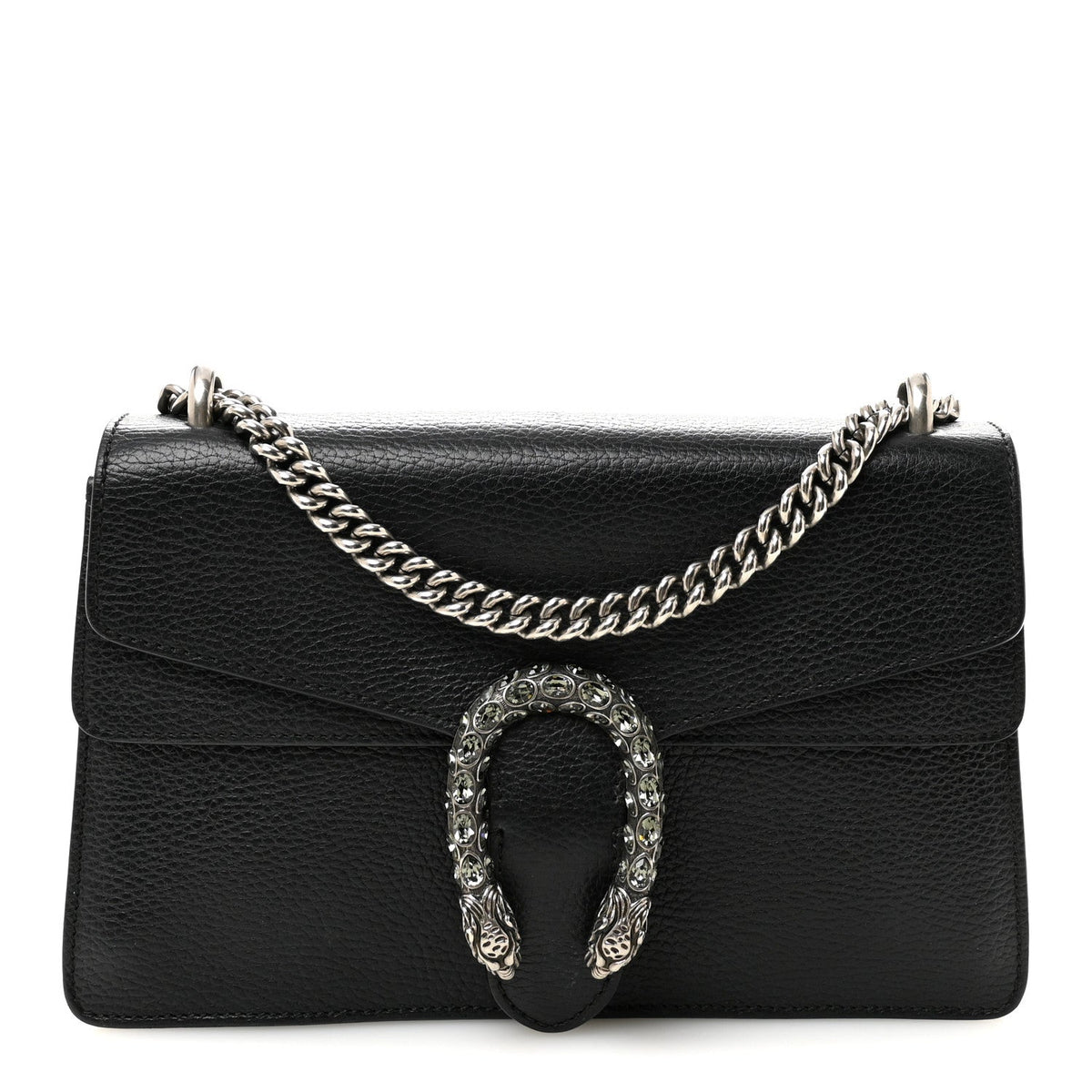 Pebbled Calfskin Small Dionysus Shoulder Bag Black