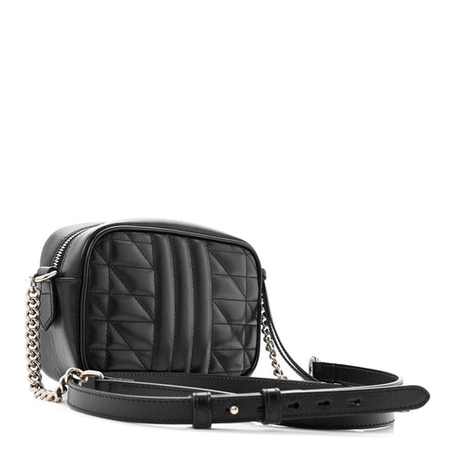 Calfskin Matelasse Aria GG Marmont Chain Shoulder Bag Black