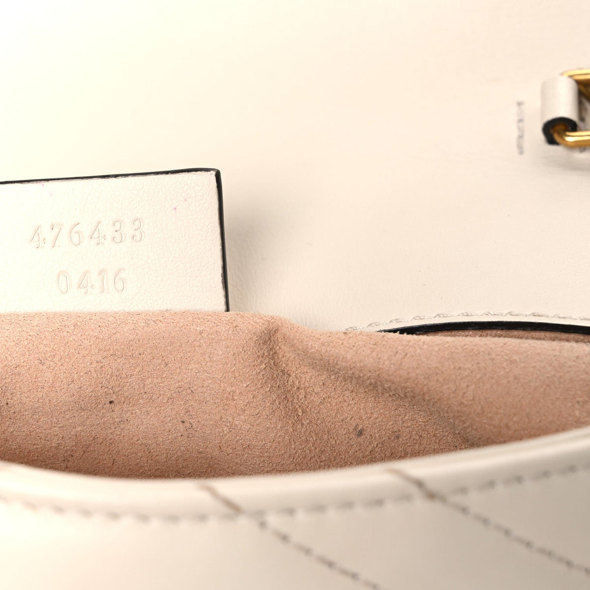 Calfskin Matelasse Super Mini GG Marmont Shoulder Bag White