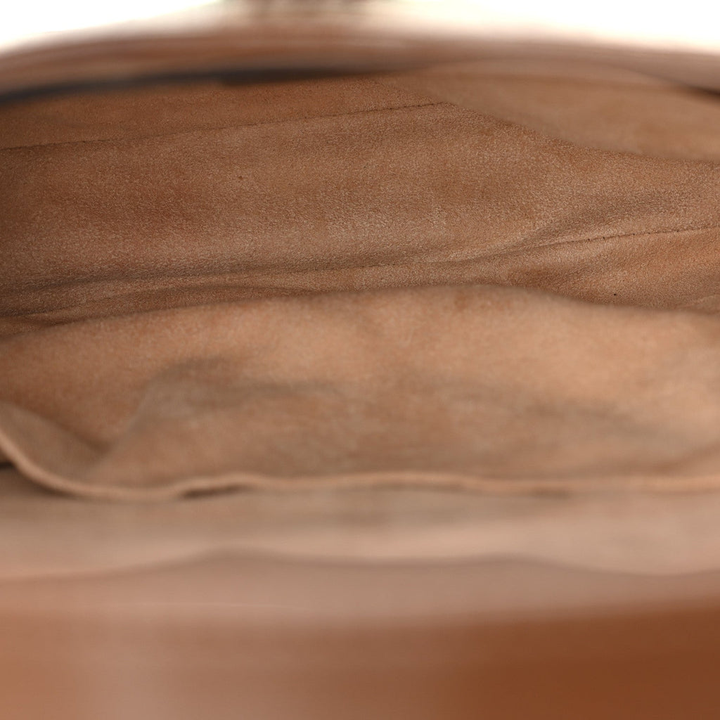GG Supreme Monogram Azalea Calfskin Web Small Jackie 1961 Hobo Beige Ebony Brown Sugar