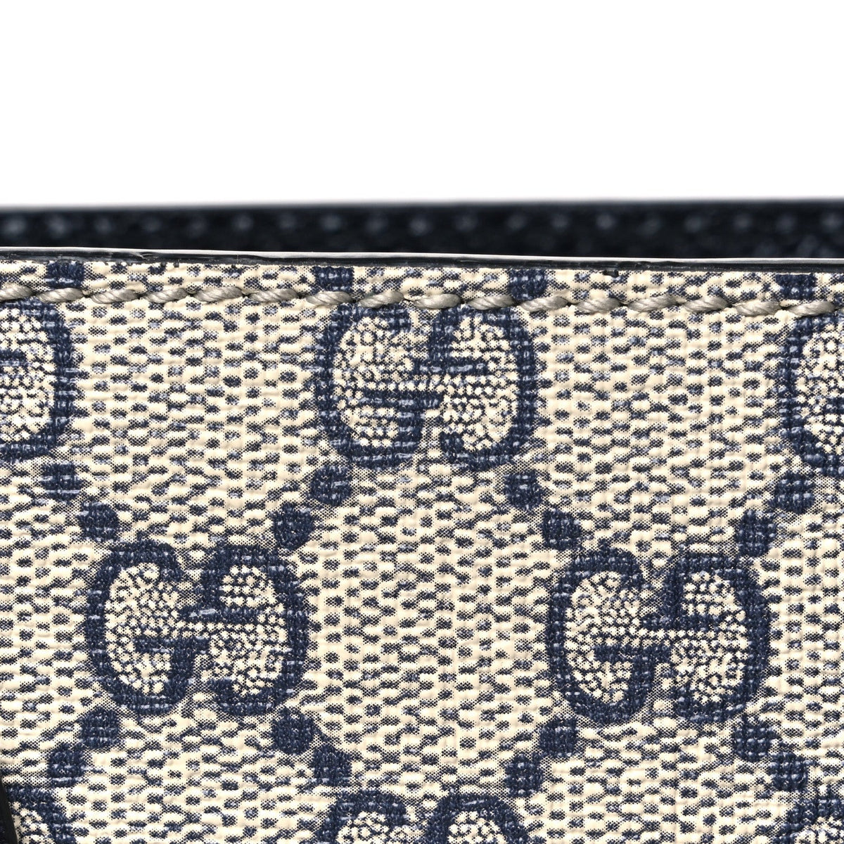 GG Supreme Monogram Textured Dollar Calfskin Mini Retro Interlocking G Tote Bag Beige Blue