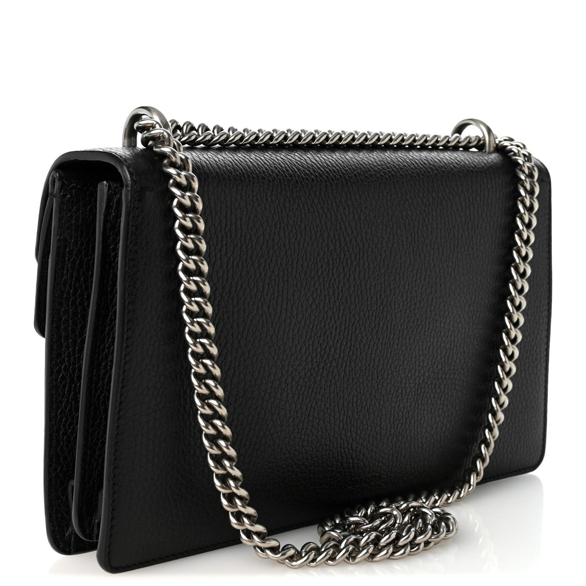 Pebbled Calfskin Small Dionysus Shoulder Bag Black