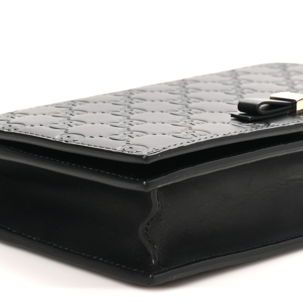 Guccissima Signature Bowy Chain Wallet Black