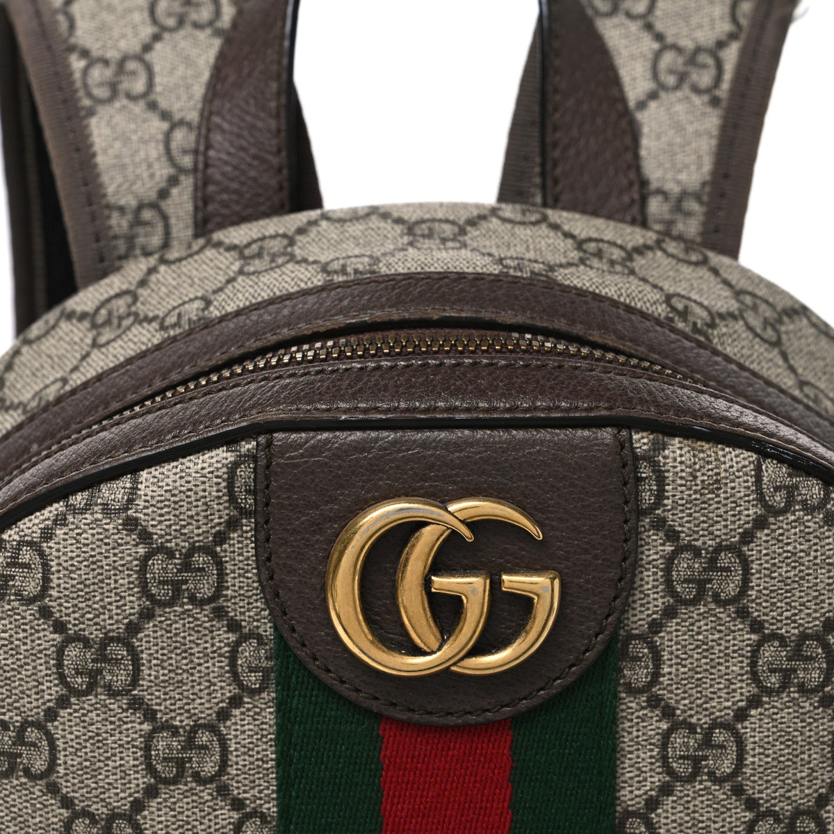 GG Supreme Monogram Calfskin Web Small Ophidia Day Backpack Beige Ebony New Acero