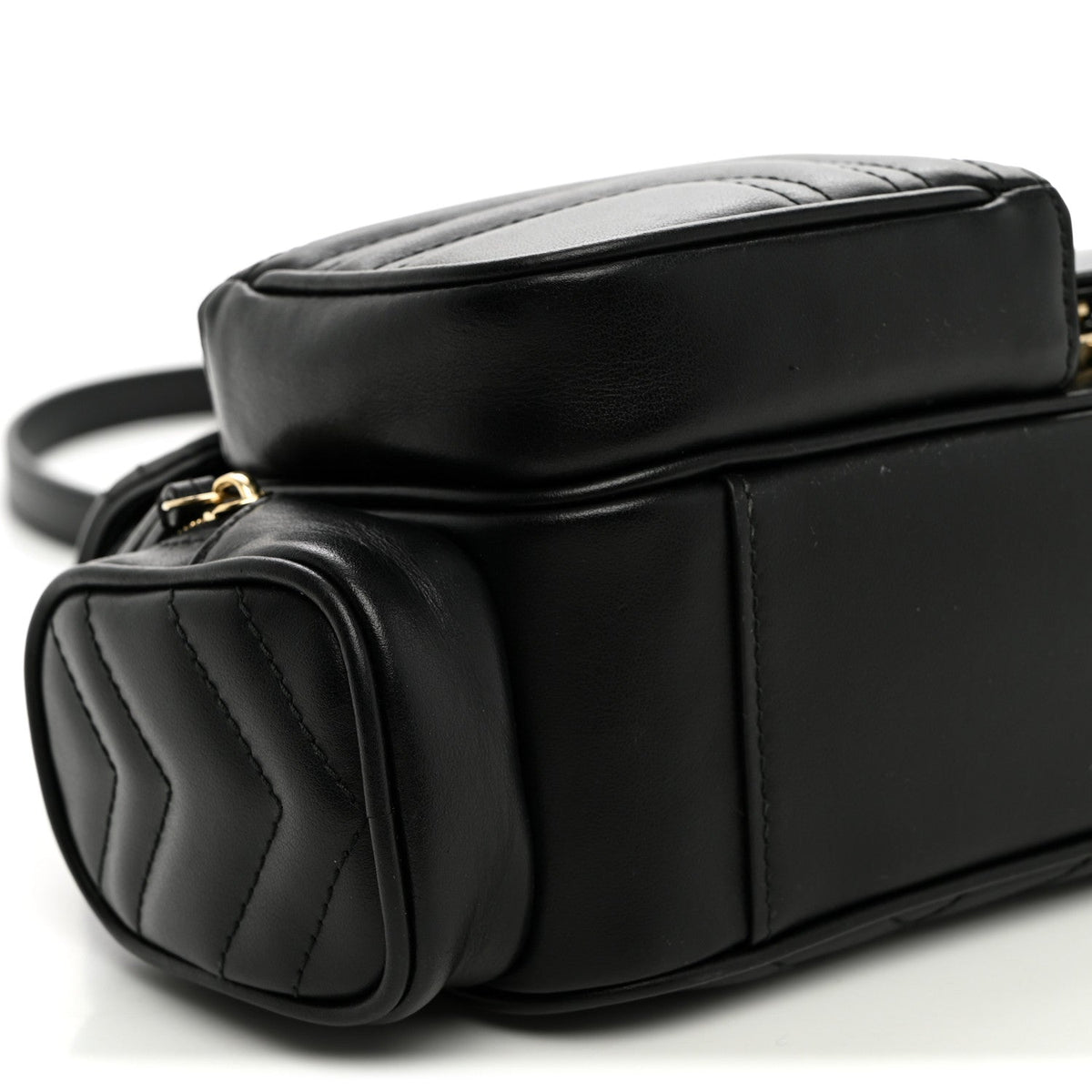 Calfskin Matelasse Small GG Marmont Multi Pocket Shoulder Bag Black