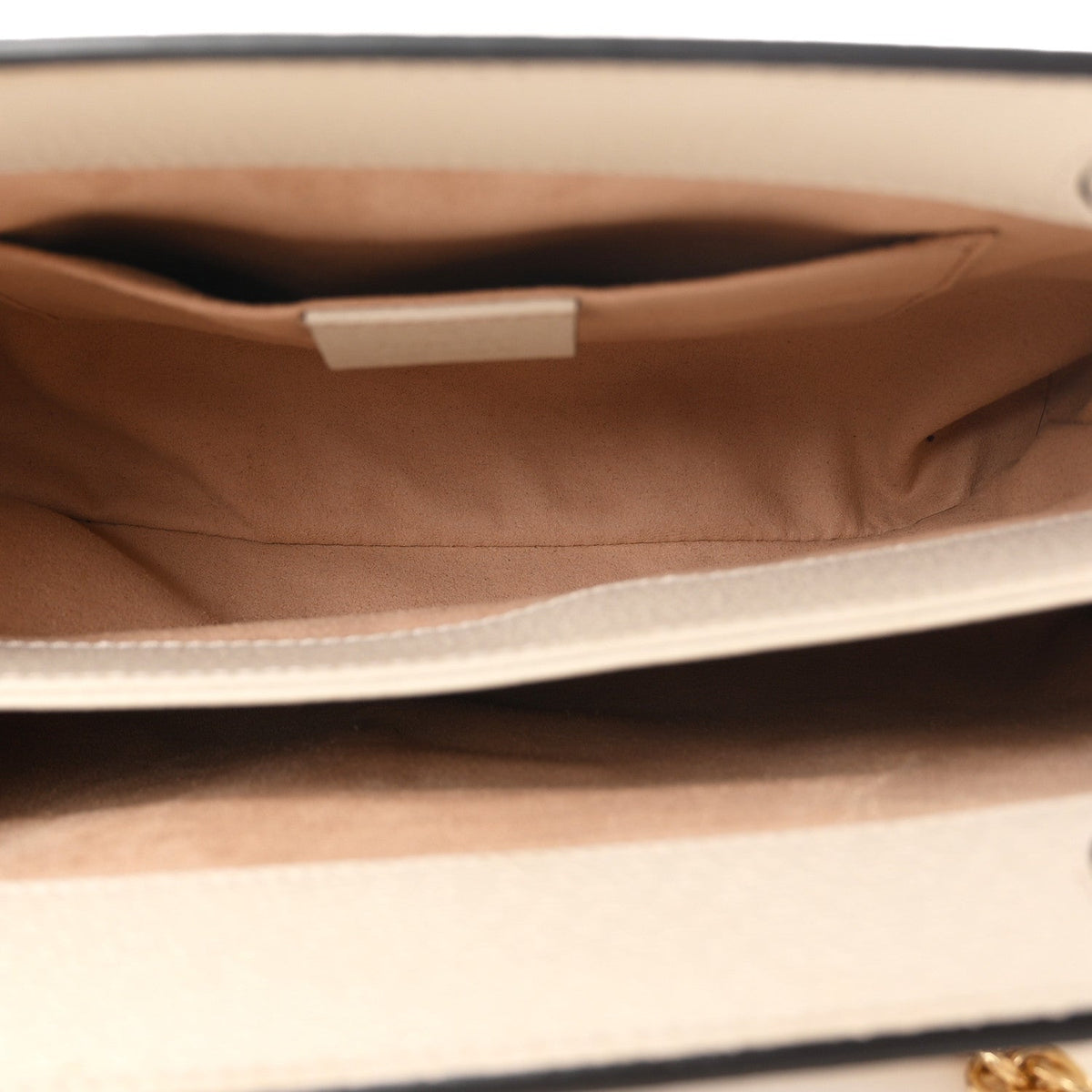 Textured Calfskin Web Small Ophidia Chain Shoulder Bag Mystic White