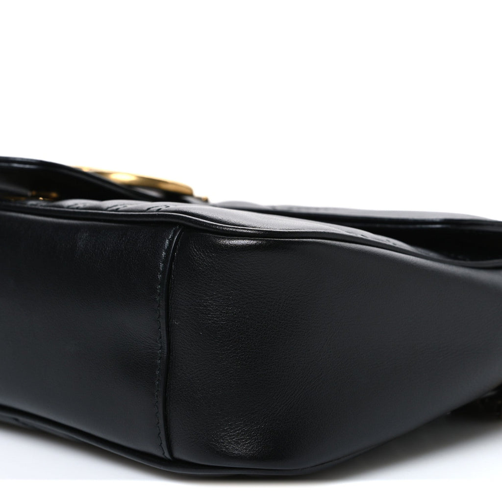 Calfskin Matelasse Small GG Marmont Shoulder Bag Black