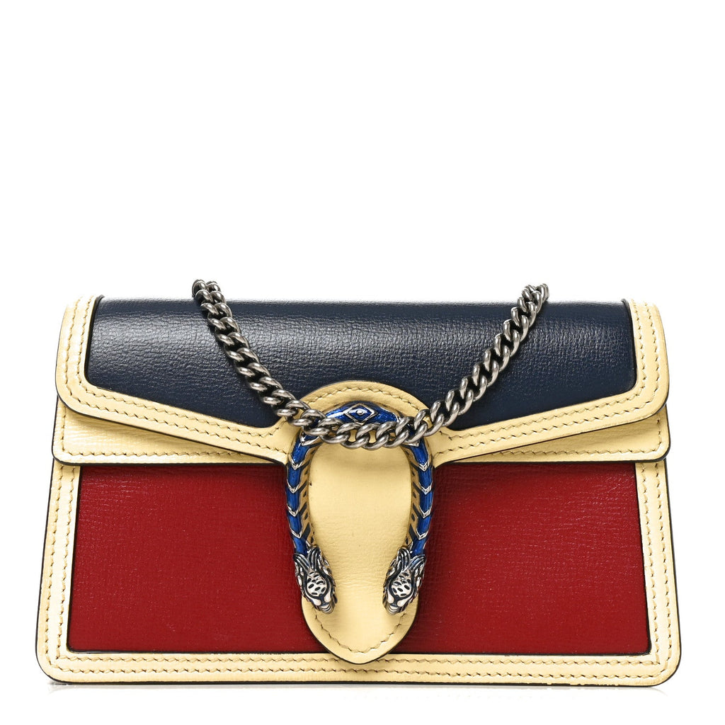 Azalea Calfskin Enamel Super Mini Dionysus Shoulder Bag Red Blue Yellow