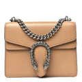 Dollar Calfskin Crystal Mini Dionysus Shoulder Bag Natural Tan Black Diamond