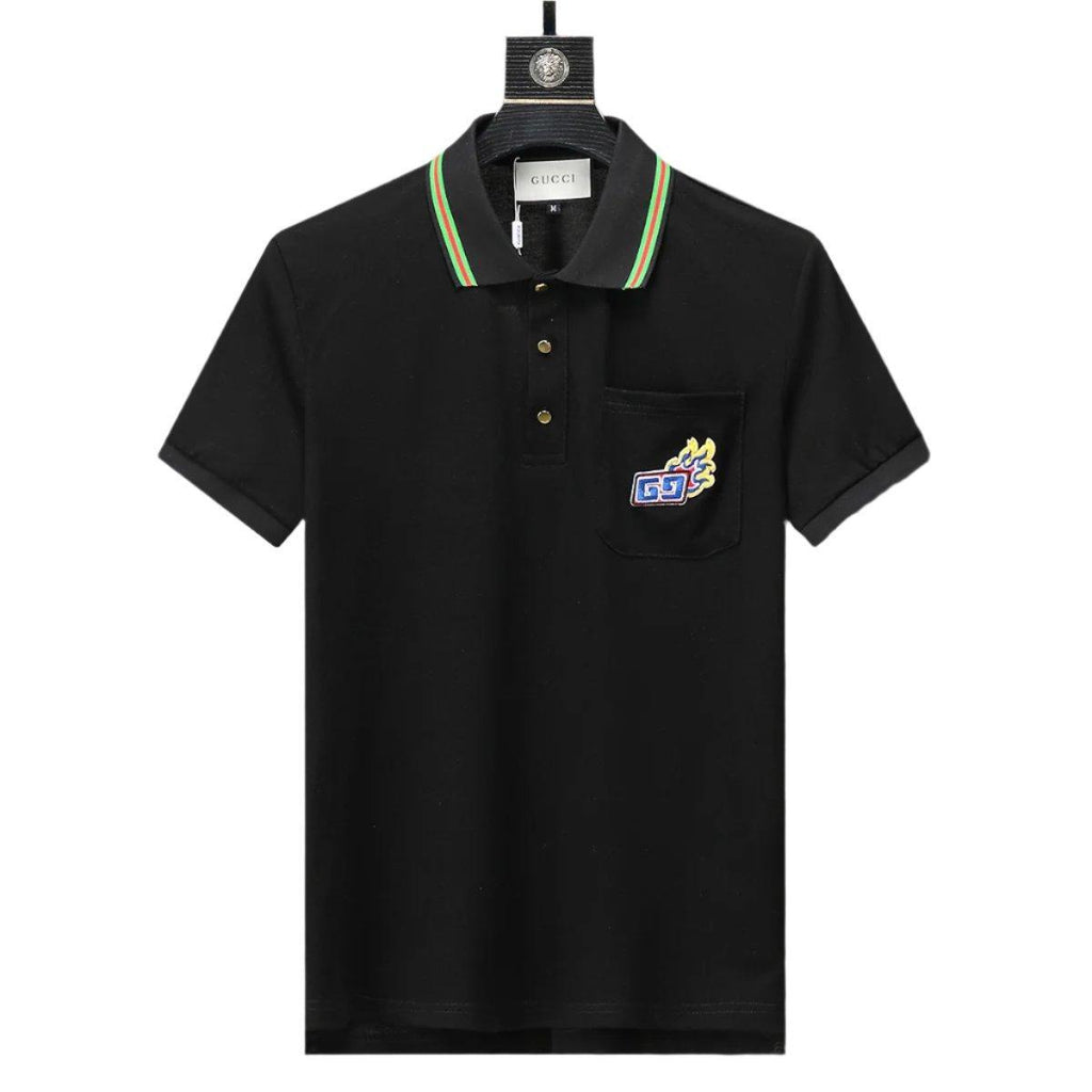 Gucci Black T-shirt with a collar