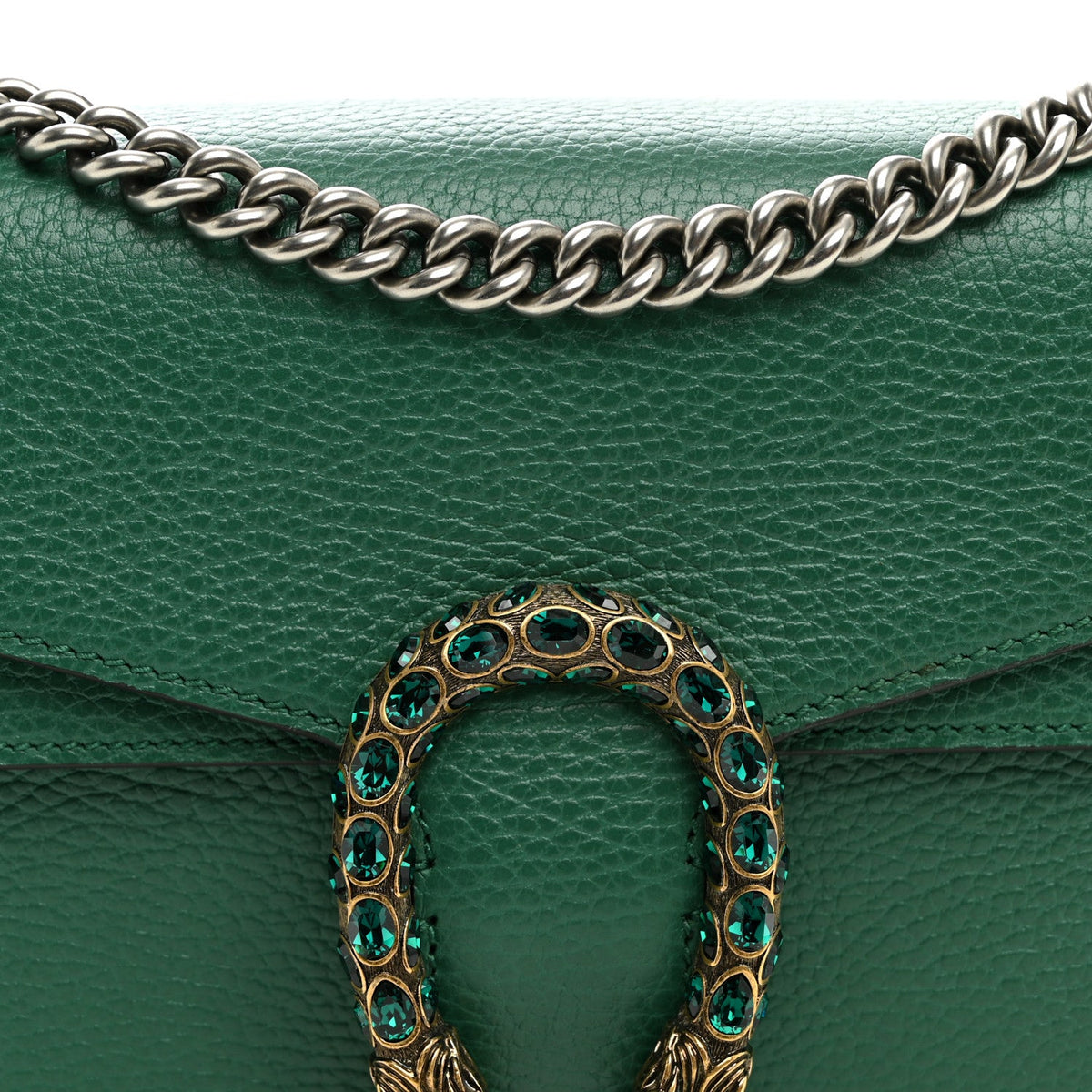 Pebbled Calfskin Small Dionysus Shoulder Bag Emerald
