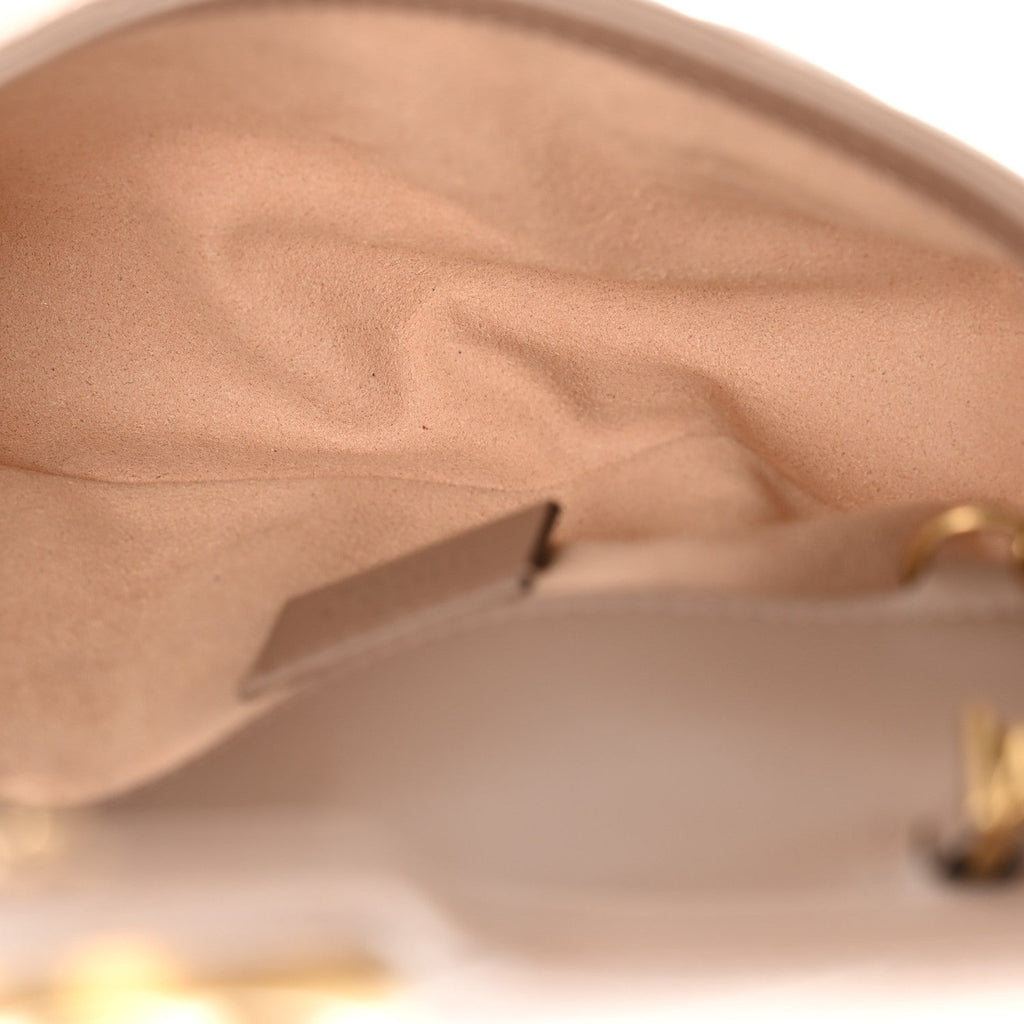 Calfskin Matelasse Super Mini GG Marmont Shoulder Bag Porcelain Rose