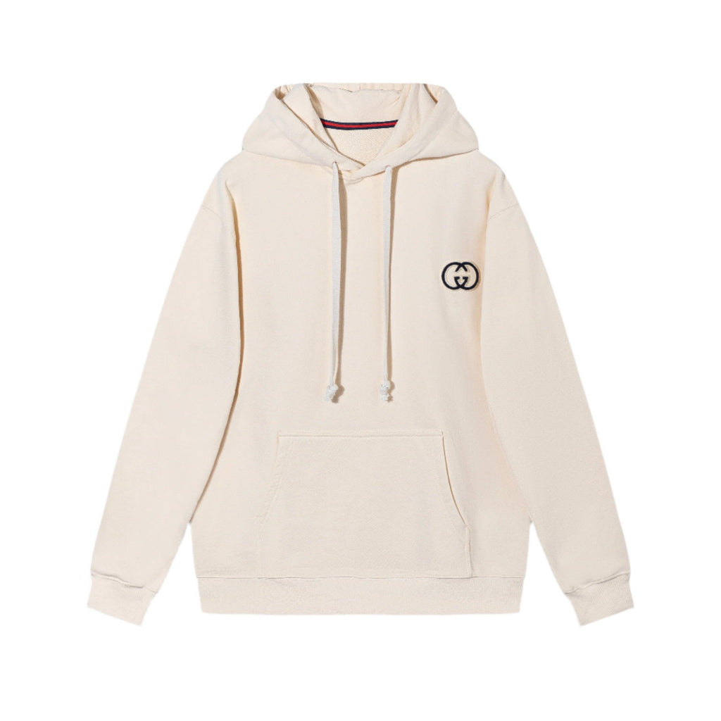 Gucci Cotton jersey hooded sweatshirt Beige